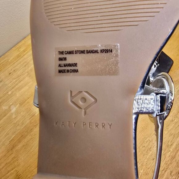 Katty Perry The Camie Pink Stone Sandal Silver Size 6 - Picture 11 of 14